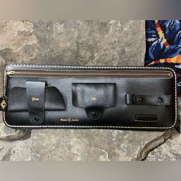 Solid Leather Utility Organizer & Glasses Holder  for Drivers - Picture 5 of 9